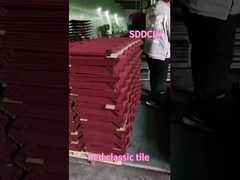 Carreaux de toit ondulés sur mesure en pierre rouge enduits de carreaux métalliques pour résidentiel industriel